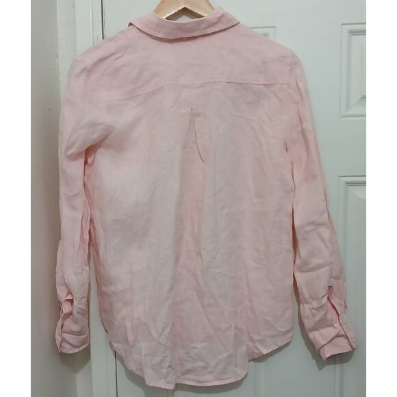 Vineyard vines womens small 100% linen shirt pink button down - Picture 4 of 6
